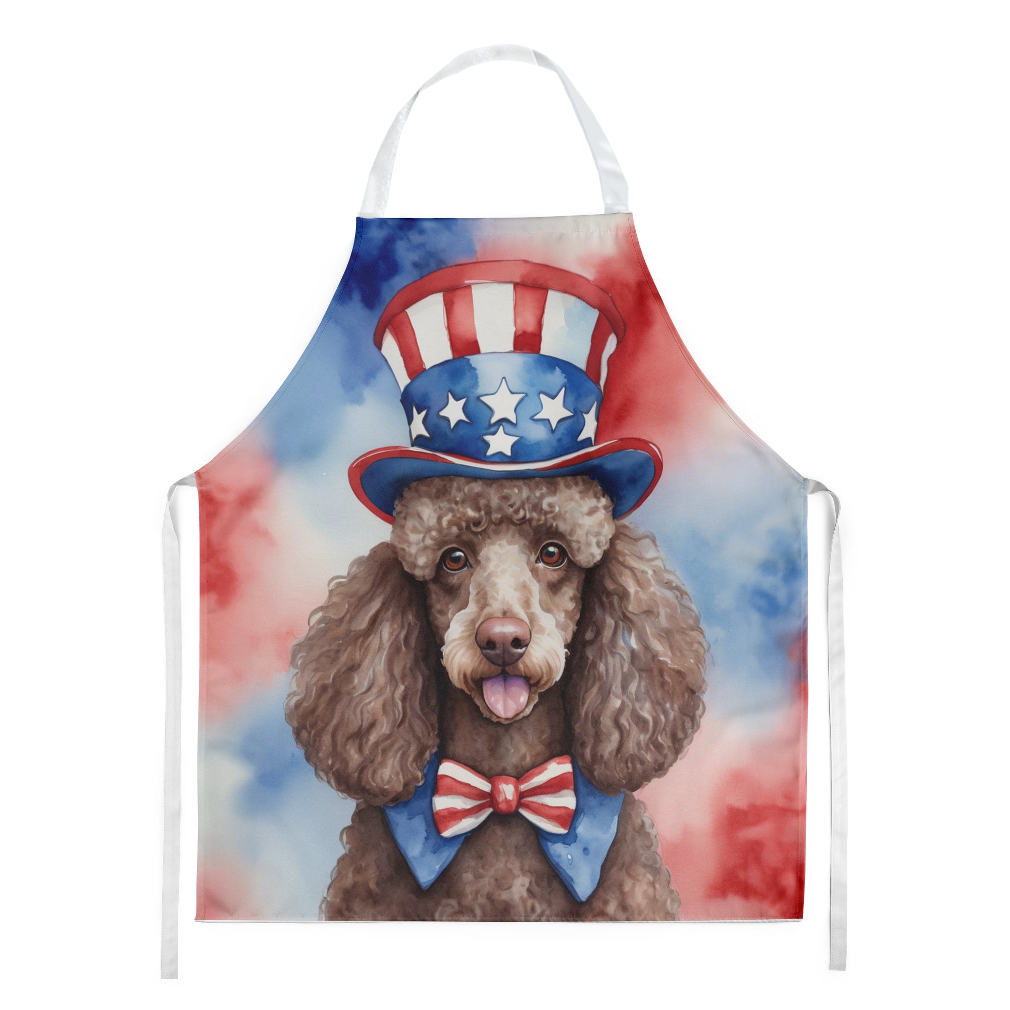 Poodle Patriotic American Apron Cooking Kitchen Server Baking Crafts Gardening for Adult Women Men, Unisex, Large, Multicolor