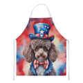 Poodle Patriotic American Apron Cooking Kitchen Server Baking Crafts Gardening for Adult Women Men, Unisex, Large, Multicolor