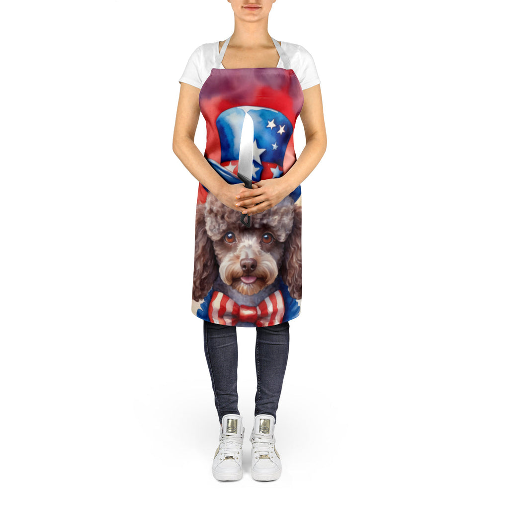 Poodle Patriotic American Apron Cooking Kitchen Server Baking Crafts Gardening for Adult Women Men, Unisex, Large, Multicolor