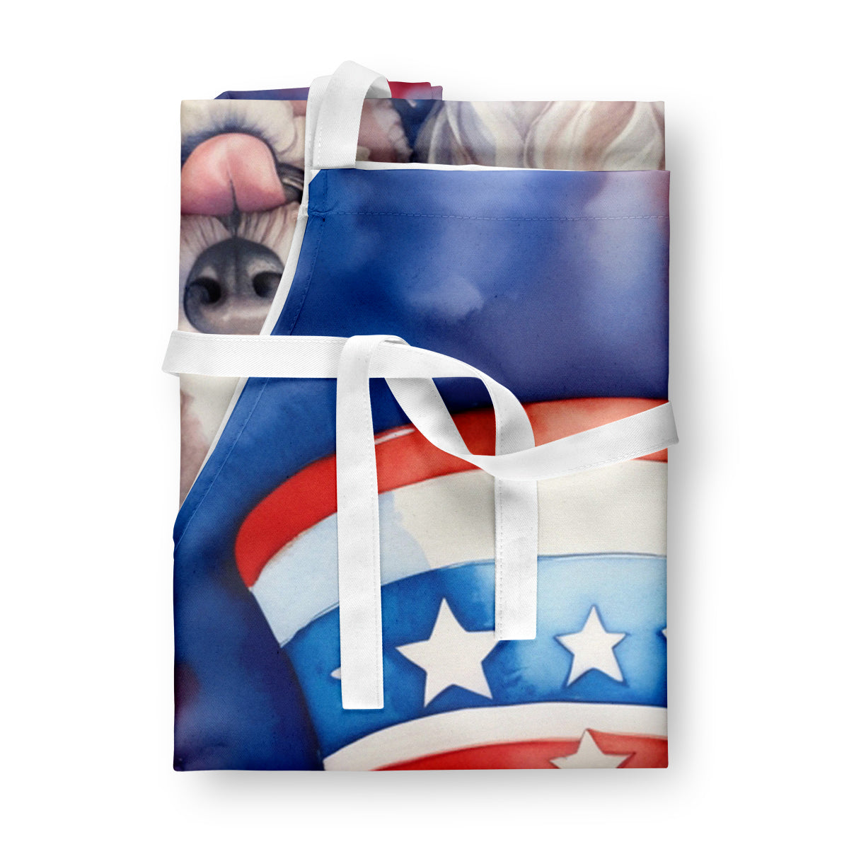White Poodle Patriotic American Apron Cooking Kitchen Server Baking Crafts Gardening for Adult Women Men, Unisex, Large, Multicolor