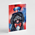 Puli Patriotic American Greeting Cards Pack of 8 Blank Cards with Envelopes Whimsical A7 Size 5x7