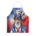 Rat Terrier Patriotic American Apron Cooking Kitchen Server Baking Crafts Gardening for Adult Women Men, Unisex, Large, Multicolor