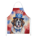 Saint Bernard Patriotic American Apron Cooking Kitchen Server Baking Crafts Gardening for Adult Women Men, Unisex, Large, Multicolor