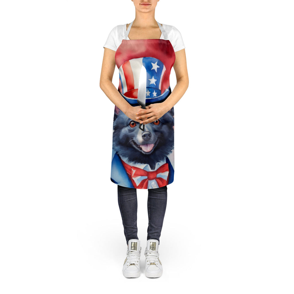 Schipperke Patriotic American Apron Cooking Kitchen Server Baking Crafts Gardening for Adult Women Men, Unisex, Large, Multicolor