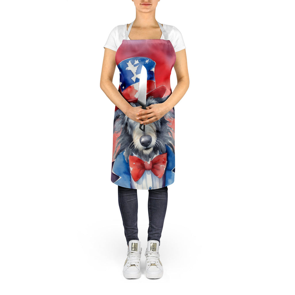 Scottish Deerhound Patriotic American Apron Cooking Kitchen Server Baking Crafts Gardening for Adult Women Men, Unisex, Large, Multicolor