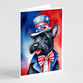 Scottish Terrier Patriotic American Greeting Cards Pack of 8 Blank Cards with Envelopes Whimsical A7 Size 5x7