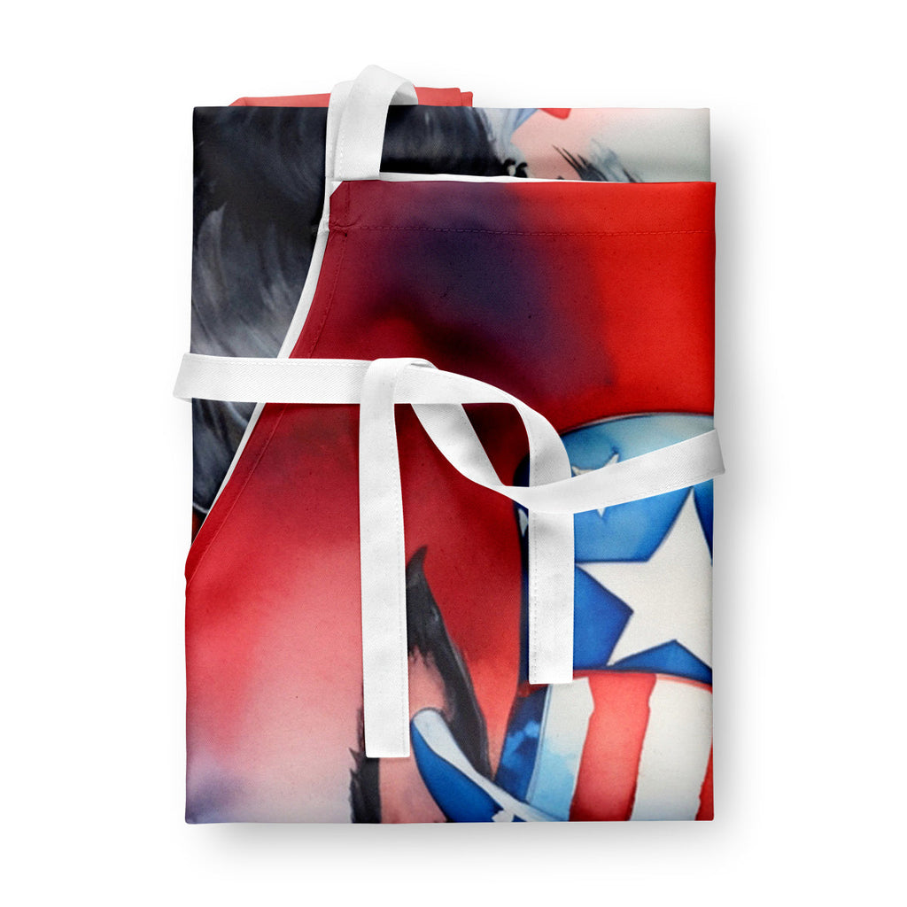 Scottish Terrier Patriotic American Apron Cooking Kitchen Server Baking Crafts Gardening for Adult Women Men, Unisex, Large, Multicolor