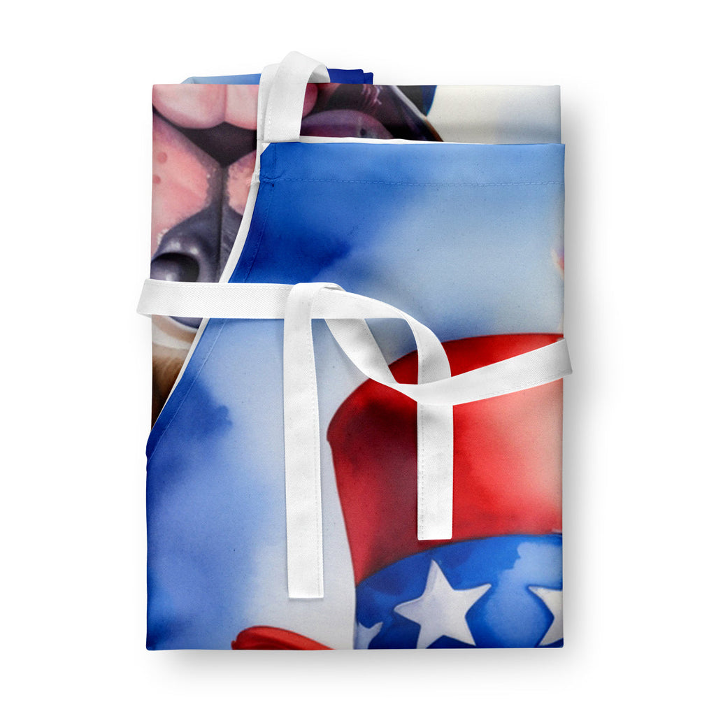Staffordshire Bull Terrier Patriotic American Apron Cooking Kitchen Server Baking Crafts Gardening for Adult Women Men, Unisex, Large, Multicolor