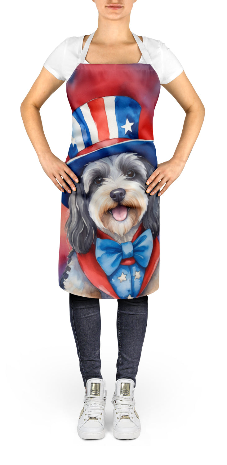 Tibetan Terrier Patriotic American Apron Cooking Kitchen Server Baking Crafts Gardening for Adult Women Men, Unisex, Large, Multicolor