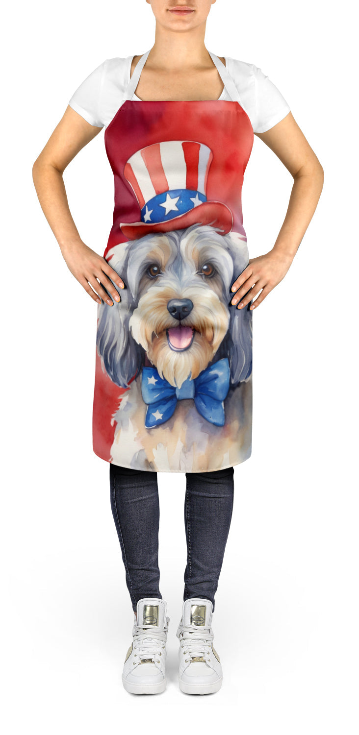 Tibetan Terrier Patriotic American Apron Cooking Kitchen Server Baking Crafts Gardening for Adult Women Men, Unisex, Large, Multicolor