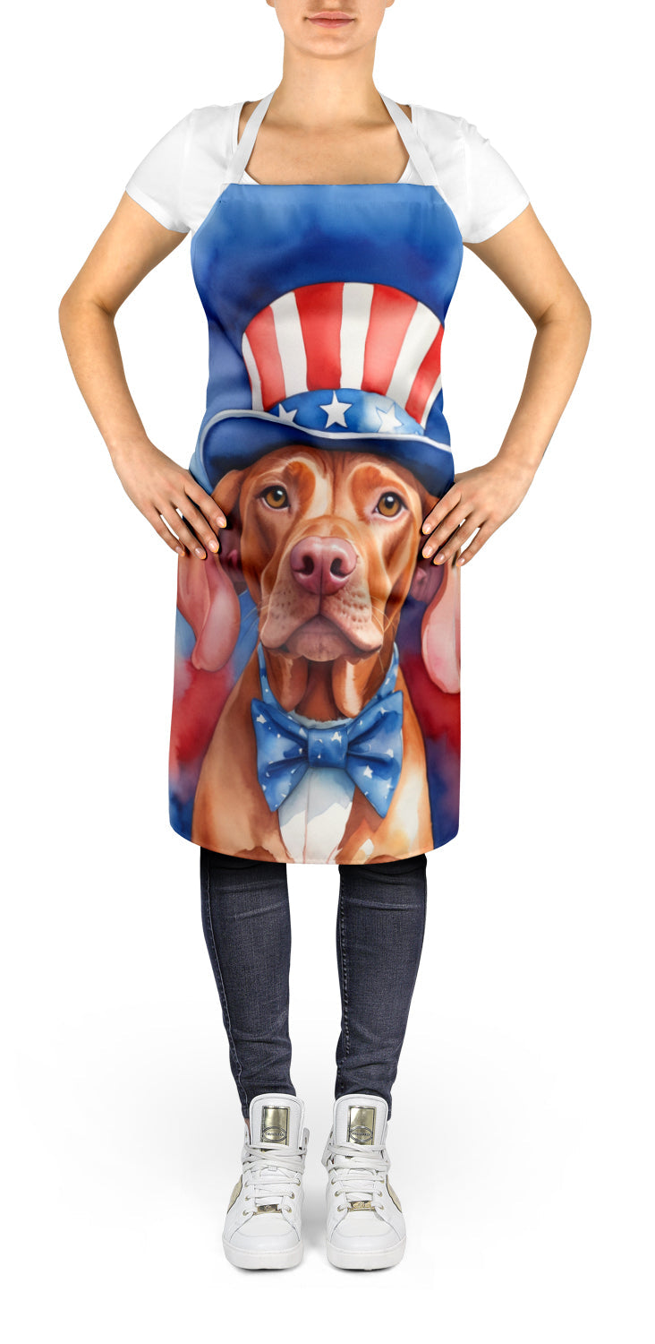 Vizsla Patriotic American Apron Cooking Kitchen Server Baking Crafts Gardening for Adult Women Men, Unisex, Large, Multicolor