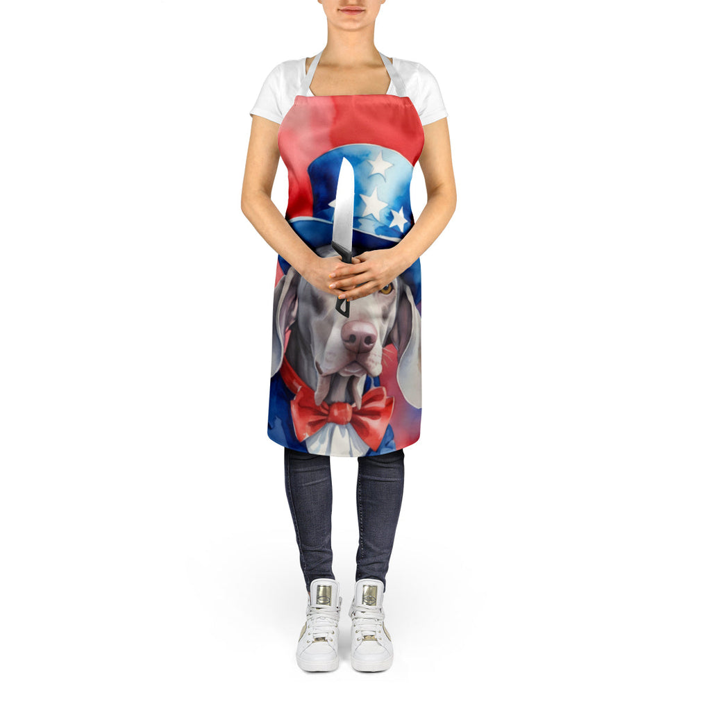 Weimaraner Patriotic American Apron Cooking Kitchen Server Baking Crafts Gardening for Adult Women Men, Unisex, Large, Multicolor