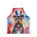 Welsh Terrier Patriotic American Apron Cooking Kitchen Server Baking Crafts Gardening for Adult Women Men, Unisex, Large, Multicolor
