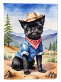 Affenpinscher Cowboy Welcome House Flag 28x40 Porch Sleeve Pole Decorative Outside Yard Banner Artwork Wall Hanging, Polyester
