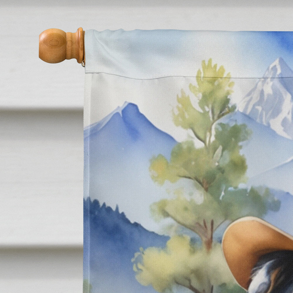 Australian Shepherd Cowboy Welcome House Flag 28x40 Porch Sleeve Pole Decorative Outside Yard Banner Artwork Wall Hanging, Polyester