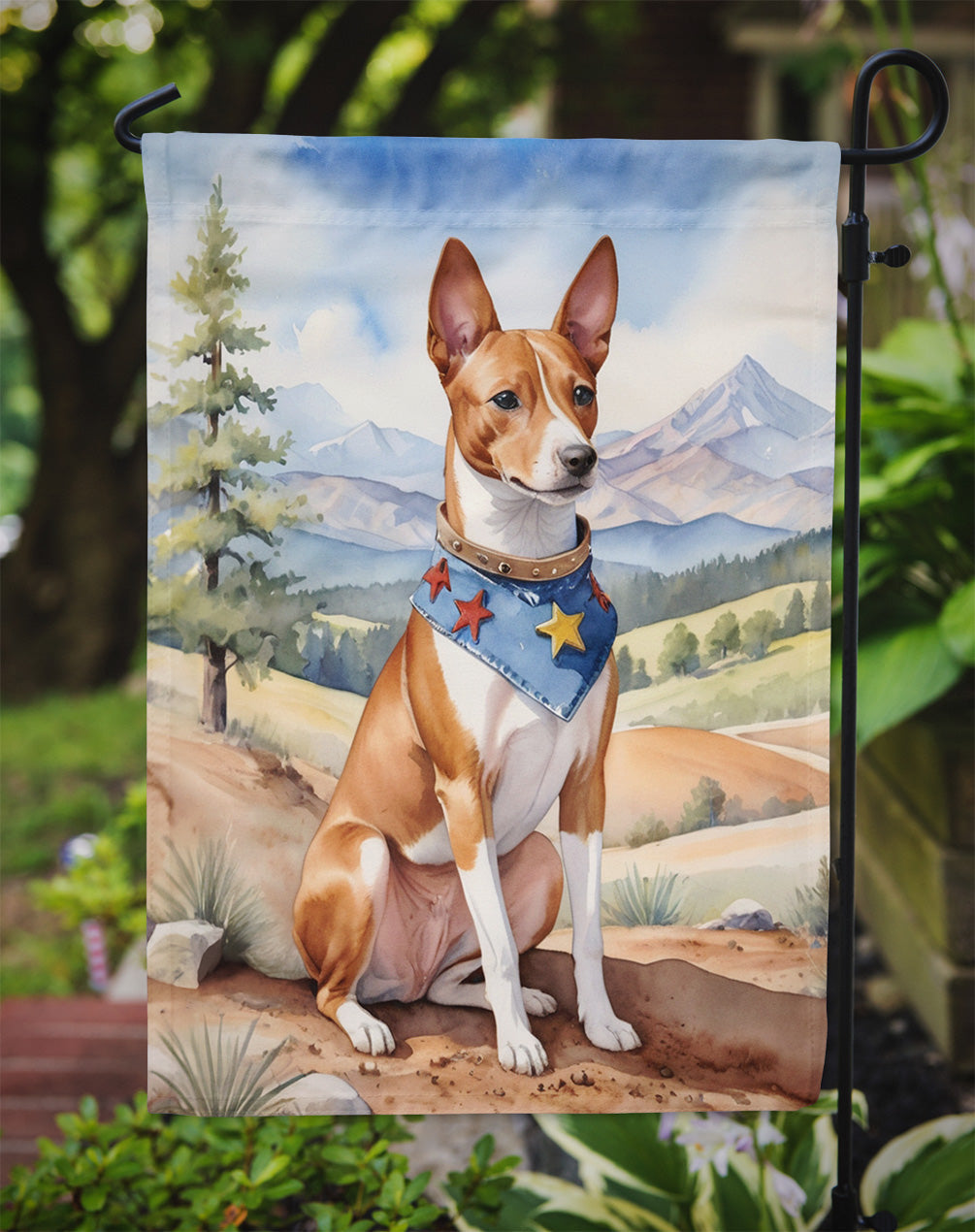 Basenji Cowboy Welcome Garden Flag Mailbox Decorative Yard Banner Outside Patio Artwork for Flower Beds, Garden Size, Multicolor