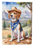 Beagle Cowboy Welcome House Flag 28x40 Porch Sleeve Pole Decorative Outside Yard Banner Artwork Wall Hanging, Polyester