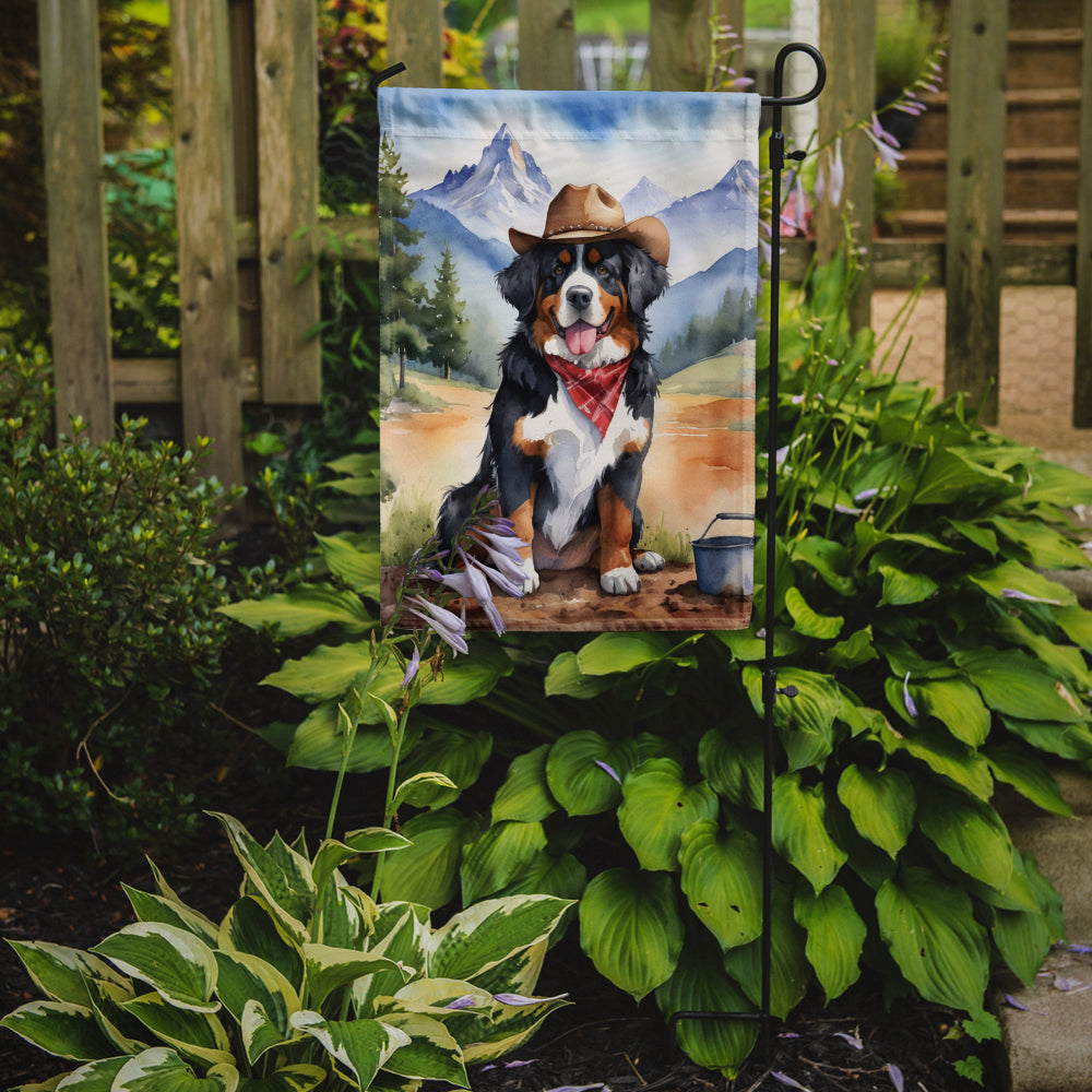 Bernese Mountain Dog Cowboy Welcome Garden Flag Mailbox Decorative Yard Banner Outside Patio Artwork for Flower Beds, Garden Size, Multicolor