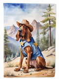 Bloodhound Cowboy Welcome House Flag 28x40 Porch Sleeve Pole Decorative Outside Yard Banner Artwork Wall Hanging, Polyester