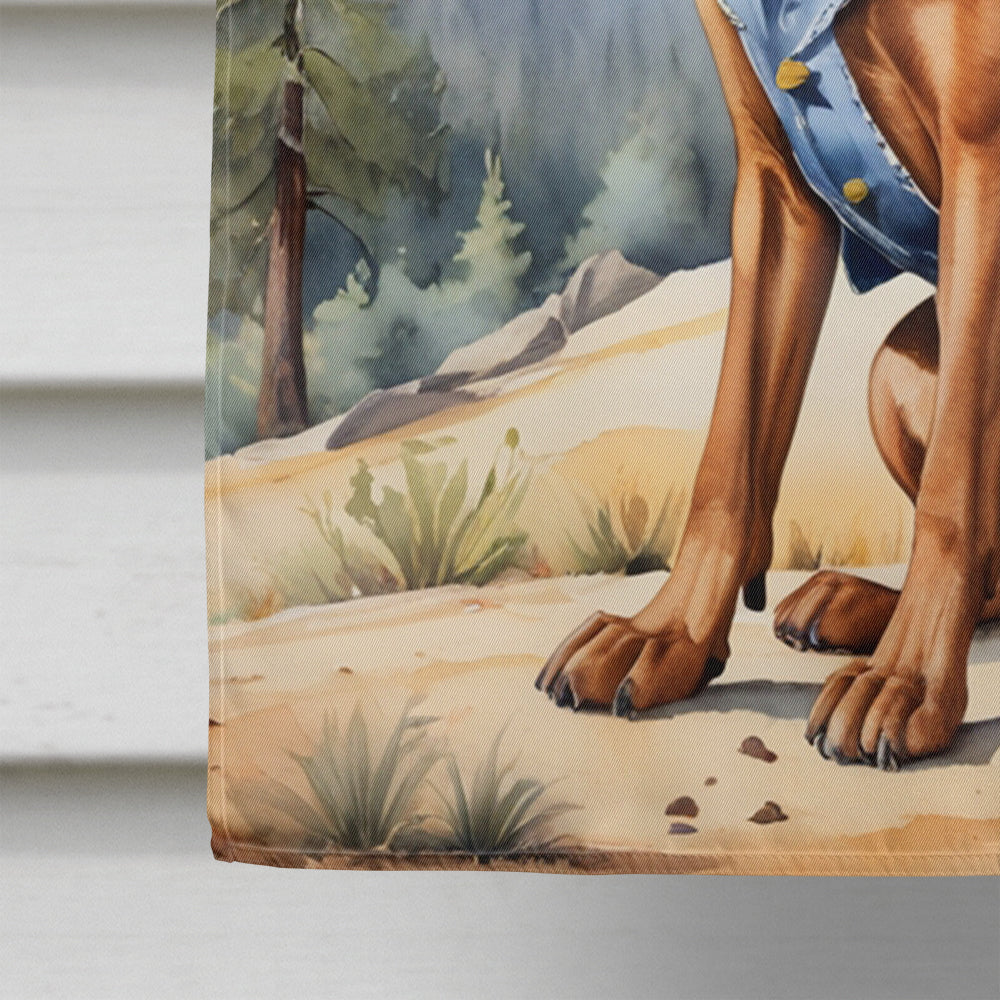 Bloodhound Cowboy Welcome House Flag 28x40 Porch Sleeve Pole Decorative Outside Yard Banner Artwork Wall Hanging, Polyester