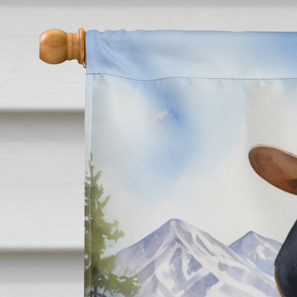 Bluetick Coonhound Cowboy Welcome House Flag 28x40 Porch Sleeve Pole Decorative Outside Yard Banner Artwork Wall Hanging, Polyester