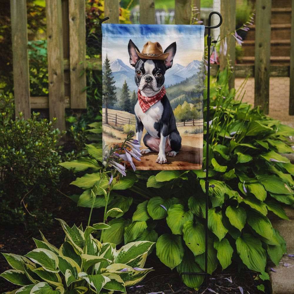 Boston Terrier Cowboy Welcome Garden Flag Mailbox Decorative Yard Banner Outside Patio Artwork for Flower Beds, Garden Size, Multicolor