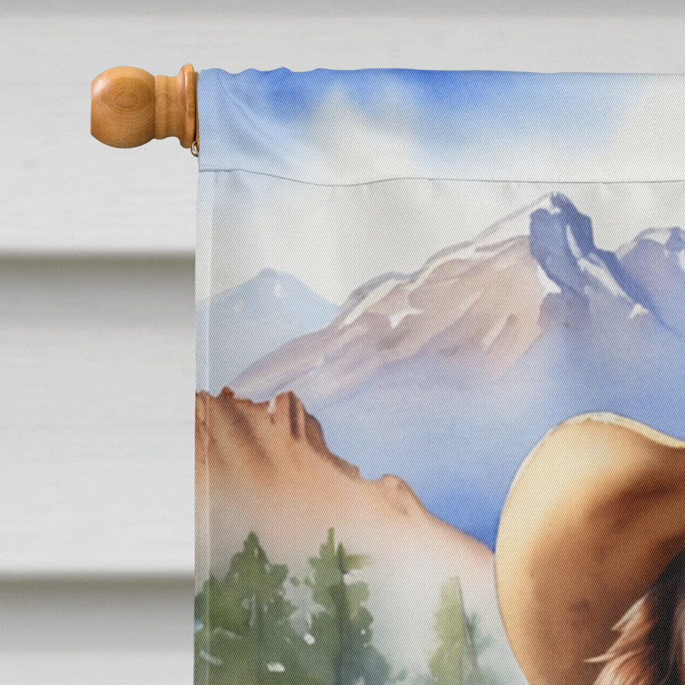 Boykin Spaniel Cowboy Welcome House Flag 28x40 Porch Sleeve Pole Decorative Outside Yard Banner Artwork Wall Hanging, Polyester