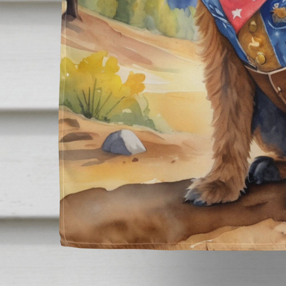 Brussels Griffon Cowboy Welcome House Flag 28x40 Porch Sleeve Pole Decorative Outside Yard Banner Artwork Wall Hanging, Polyester
