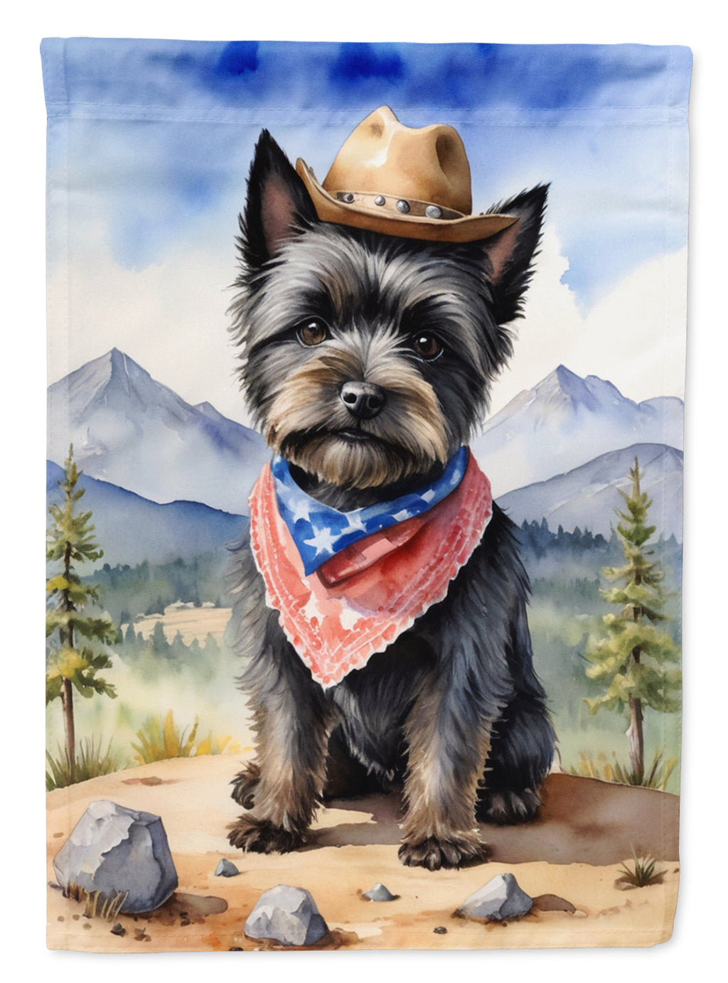 Cairn Terrier Cowboy Welcome Garden Flag Mailbox Decorative Yard Banner Outside Patio Artwork for Flower Beds, Garden Size, Multicolor