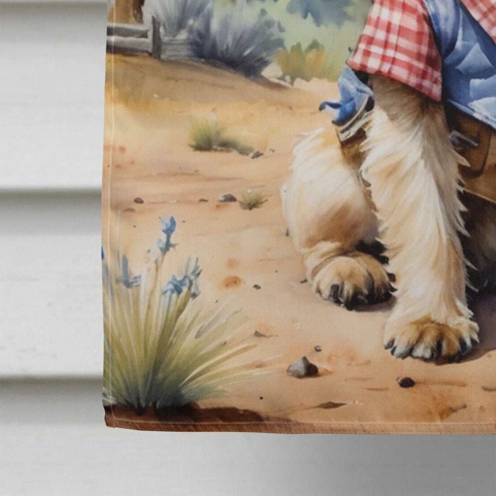 Cairn Terrier Cowboy Welcome House Flag 28x40 Porch Sleeve Pole Decorative Outside Yard Banner Artwork Wall Hanging, Polyester