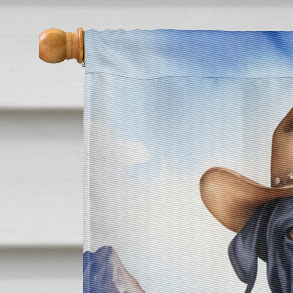 Cane Corso Cowboy Welcome House Flag 28x40 Porch Sleeve Pole Decorative Outside Yard Banner Artwork Wall Hanging, Polyester