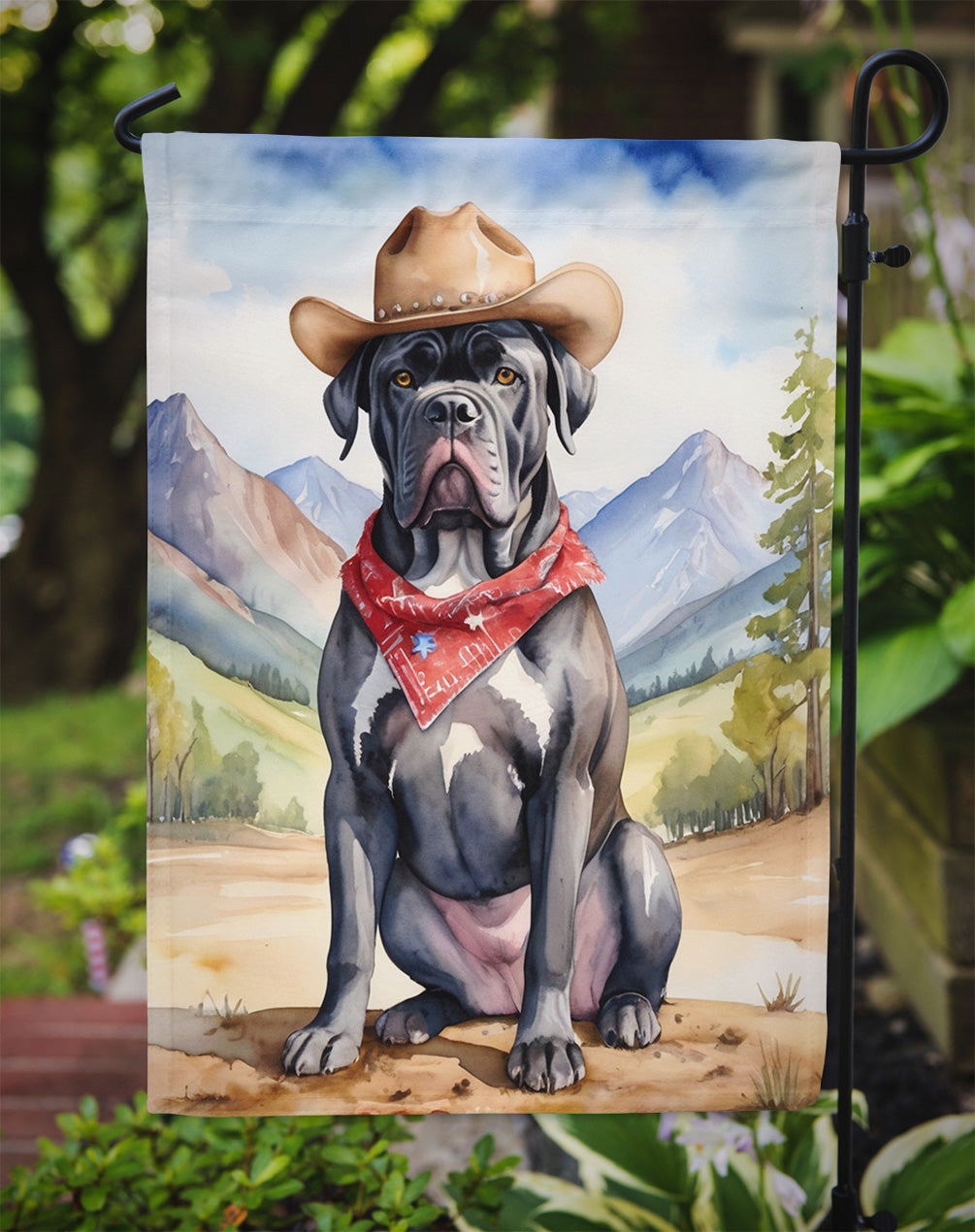 Cane Corso Cowboy Welcome Garden Flag Mailbox Decorative Yard Banner Outside Patio Artwork for Flower Beds, Garden Size, Multicolor