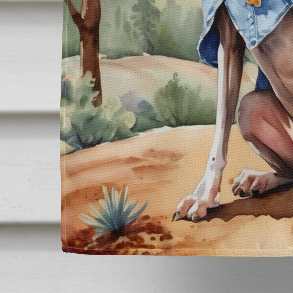 Chinese Crested Cowboy Welcome House Flag 28x40 Porch Sleeve Pole Decorative Outside Yard Banner Artwork Wall Hanging, Polyester