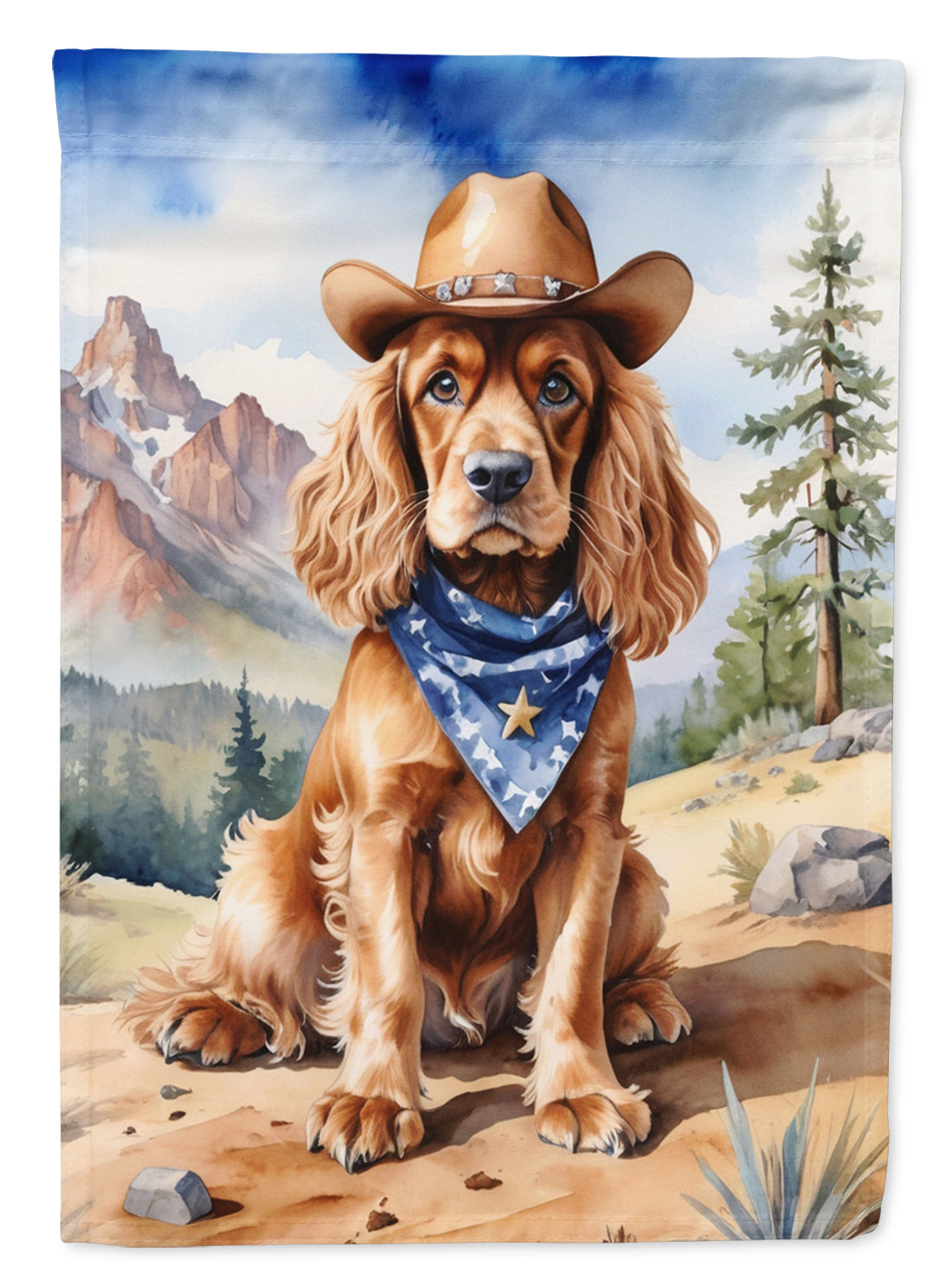 Cocker Spaniel Cowboy Welcome Garden Flag Mailbox Decorative Yard Banner Outside Patio Artwork for Flower Beds, Garden Size, Multicolor