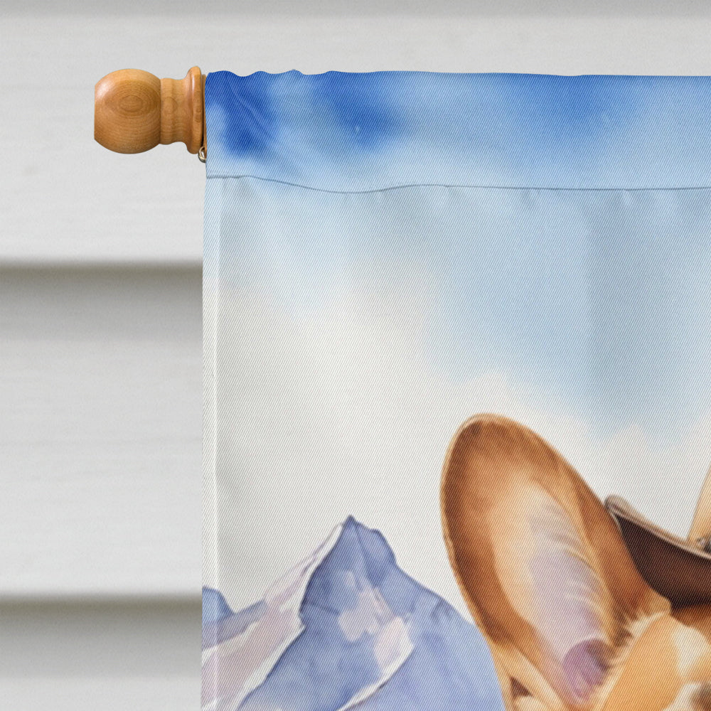 Corgi Cowboy Welcome House Flag 28x40 Porch Sleeve Pole Decorative Outside Yard Banner Artwork Wall Hanging, Polyester