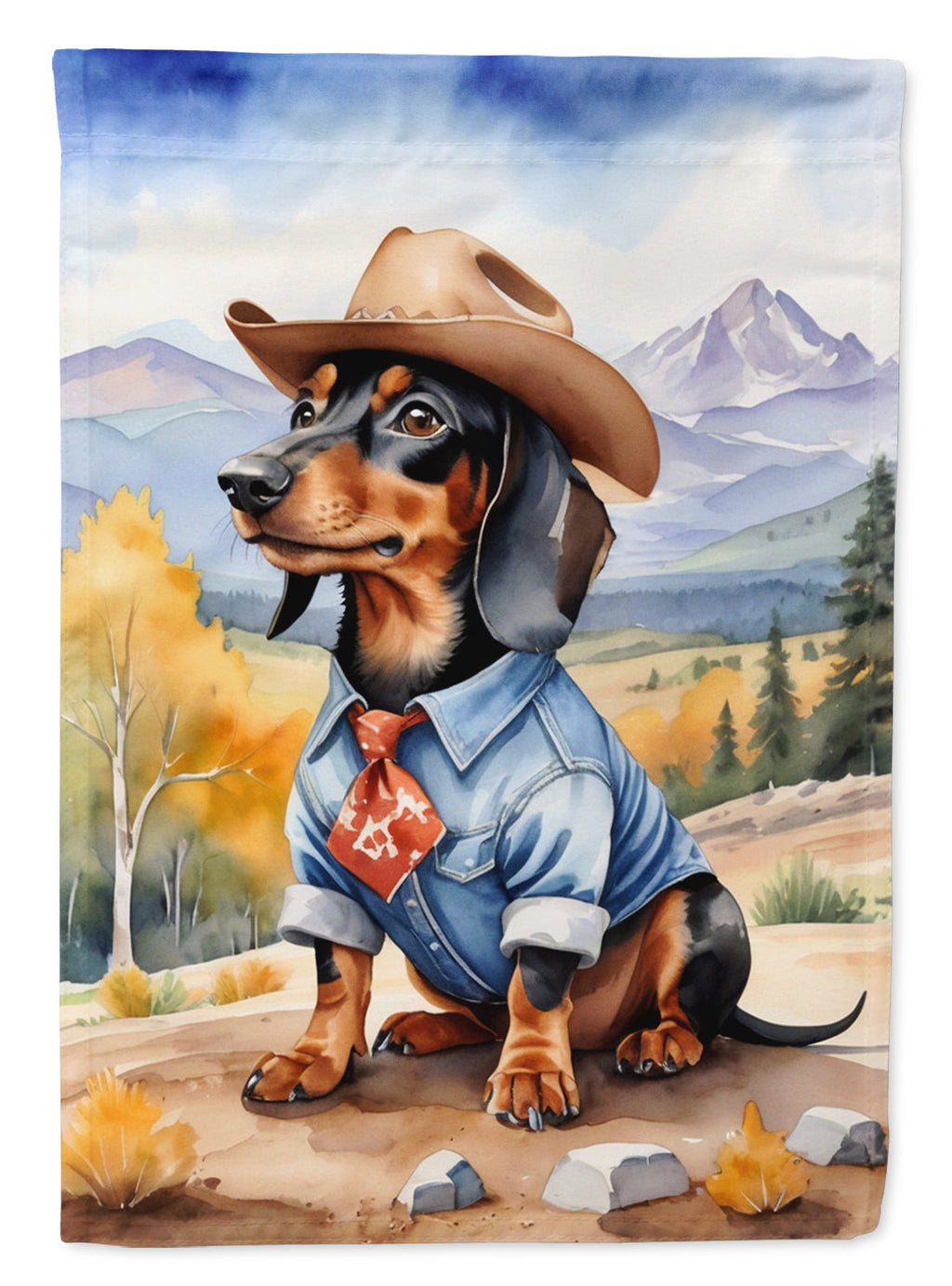 Dachshund Cowboy Welcome Garden Flag Mailbox Decorative Yard Banner Outside Patio Artwork for Flower Beds, Garden Size, Multicolor