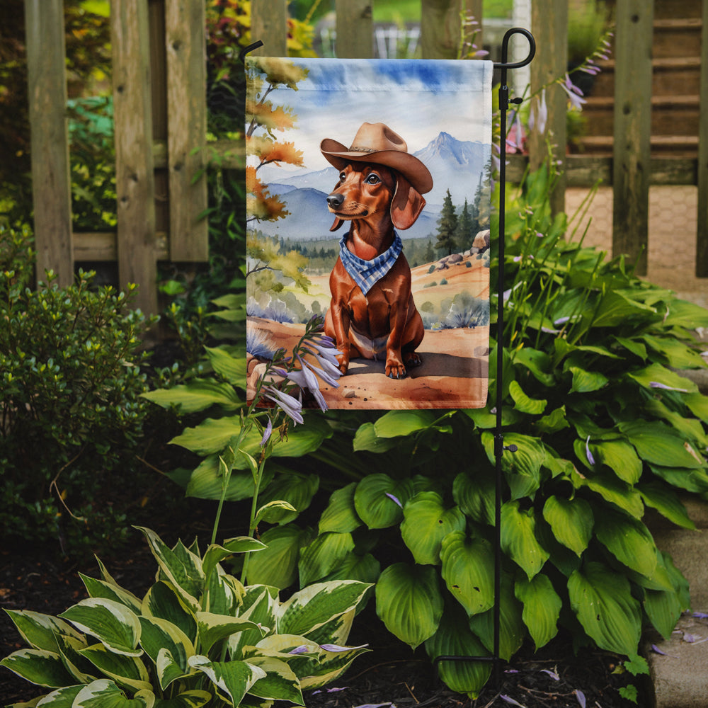 Dachshund Cowboy Welcome Garden Flag Mailbox Decorative Yard Banner Outside Patio Artwork for Flower Beds, Garden Size, Multicolor