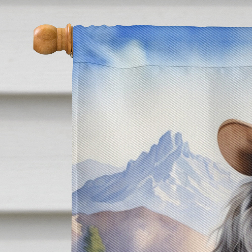 English Setter Cowboy Welcome House Flag 28x40 Porch Sleeve Pole Decorative Outside Yard Banner Artwork Wall Hanging, Polyester