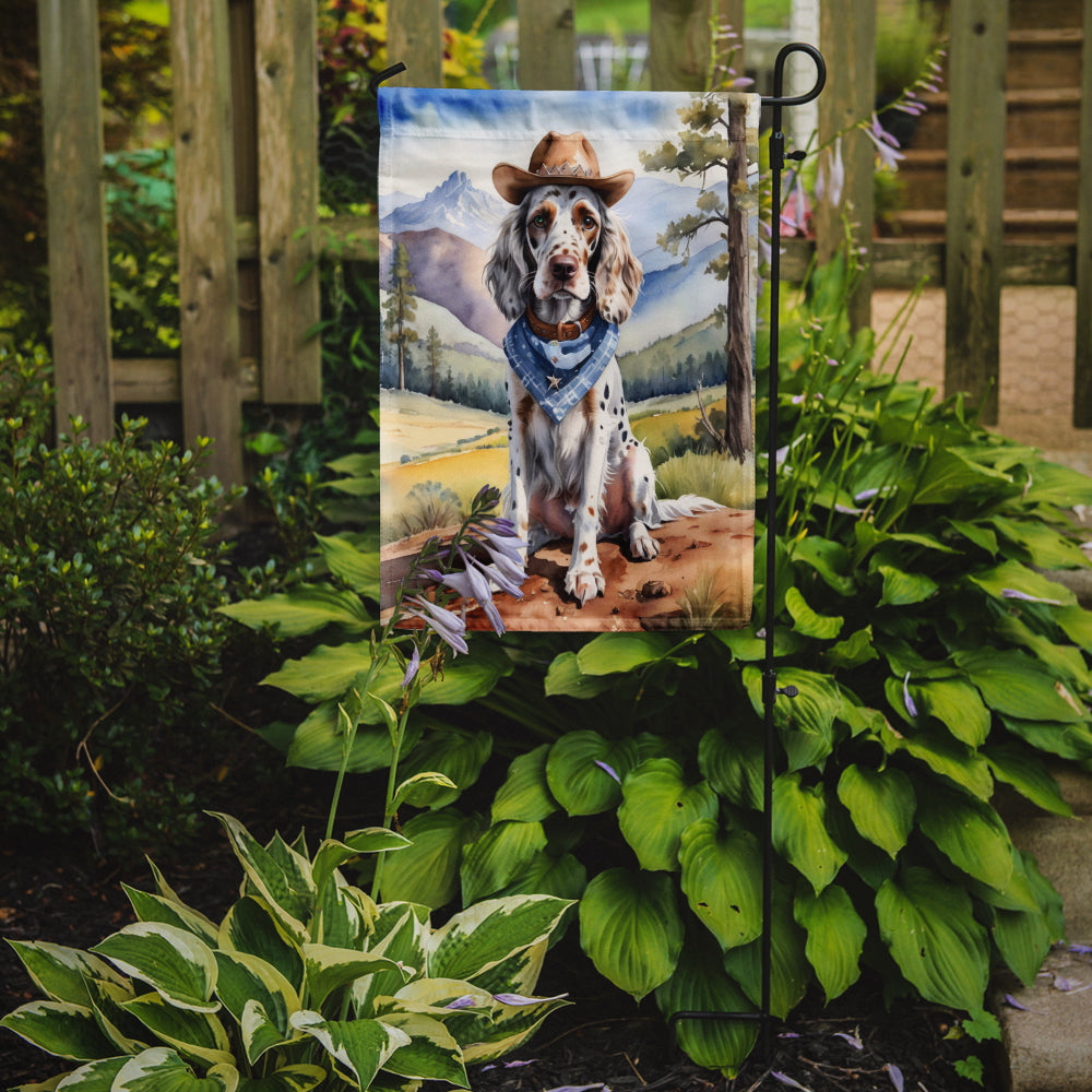 English Setter Cowboy Welcome Garden Flag Mailbox Decorative Yard Banner Outside Patio Artwork for Flower Beds, Garden Size, Multicolor