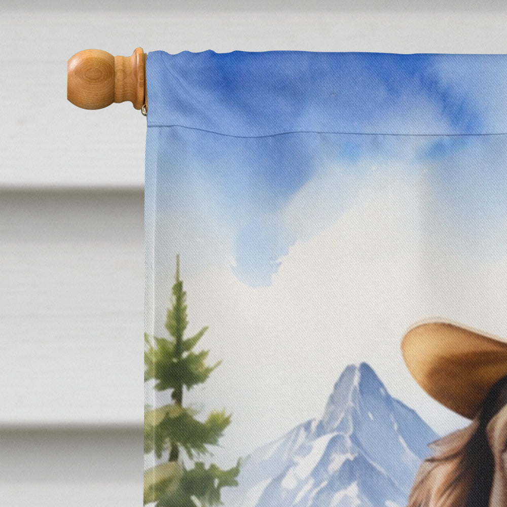 English Springer Spaniel Cowboy Welcome House Flag 28x40 Porch Sleeve Pole Decorative Outside Yard Banner Artwork Wall Hanging, Polyester