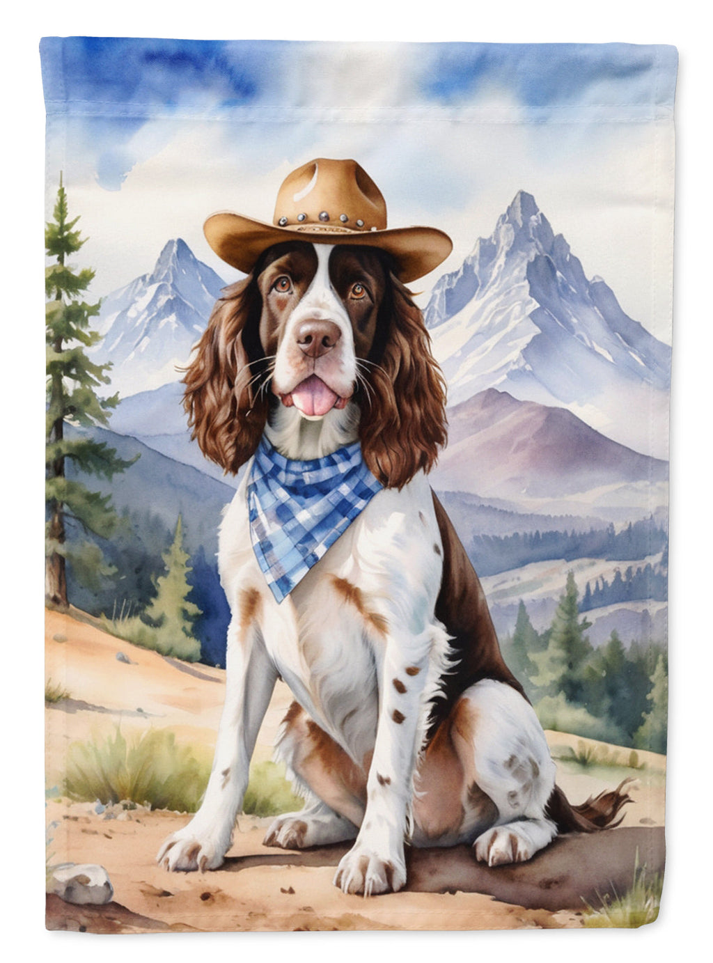 English Springer Spaniel Cowboy Welcome Garden Flag Mailbox Decorative Yard Banner Outside Patio Artwork for Flower Beds, Garden Size, Multicolor