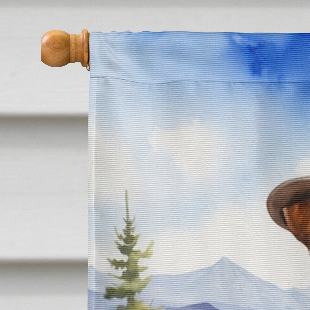 Fox Terrier Cowboy Welcome House Flag 28x40 Porch Sleeve Pole Decorative Outside Yard Banner Artwork Wall Hanging, Polyester