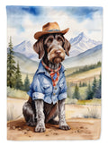 German Wirehaired Pointer Cowboy Welcome Garden Flag Mailbox Decorative Yard Banner Outside Patio Artwork for Flower Beds, Garden Size, Multicolor