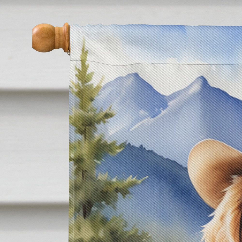 Golden Retriever Cowboy Welcome House Flag 28x40 Porch Sleeve Pole Decorative Outside Yard Banner Artwork Wall Hanging, Polyester