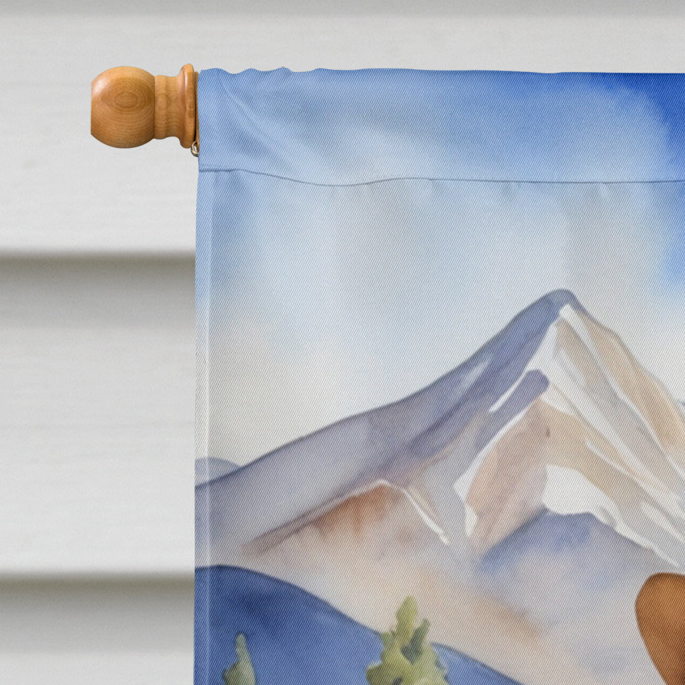 Goldendoodle Cowboy Welcome House Flag 28x40 Porch Sleeve Pole Decorative Outside Yard Banner Artwork Wall Hanging, Polyester