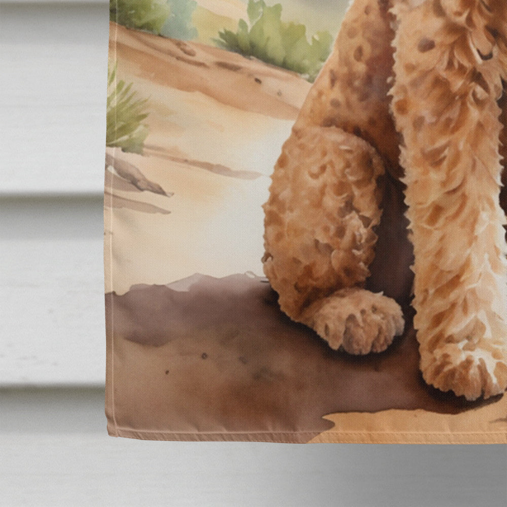 Goldendoodle Cowboy Welcome House Flag 28x40 Porch Sleeve Pole Decorative Outside Yard Banner Artwork Wall Hanging, Polyester