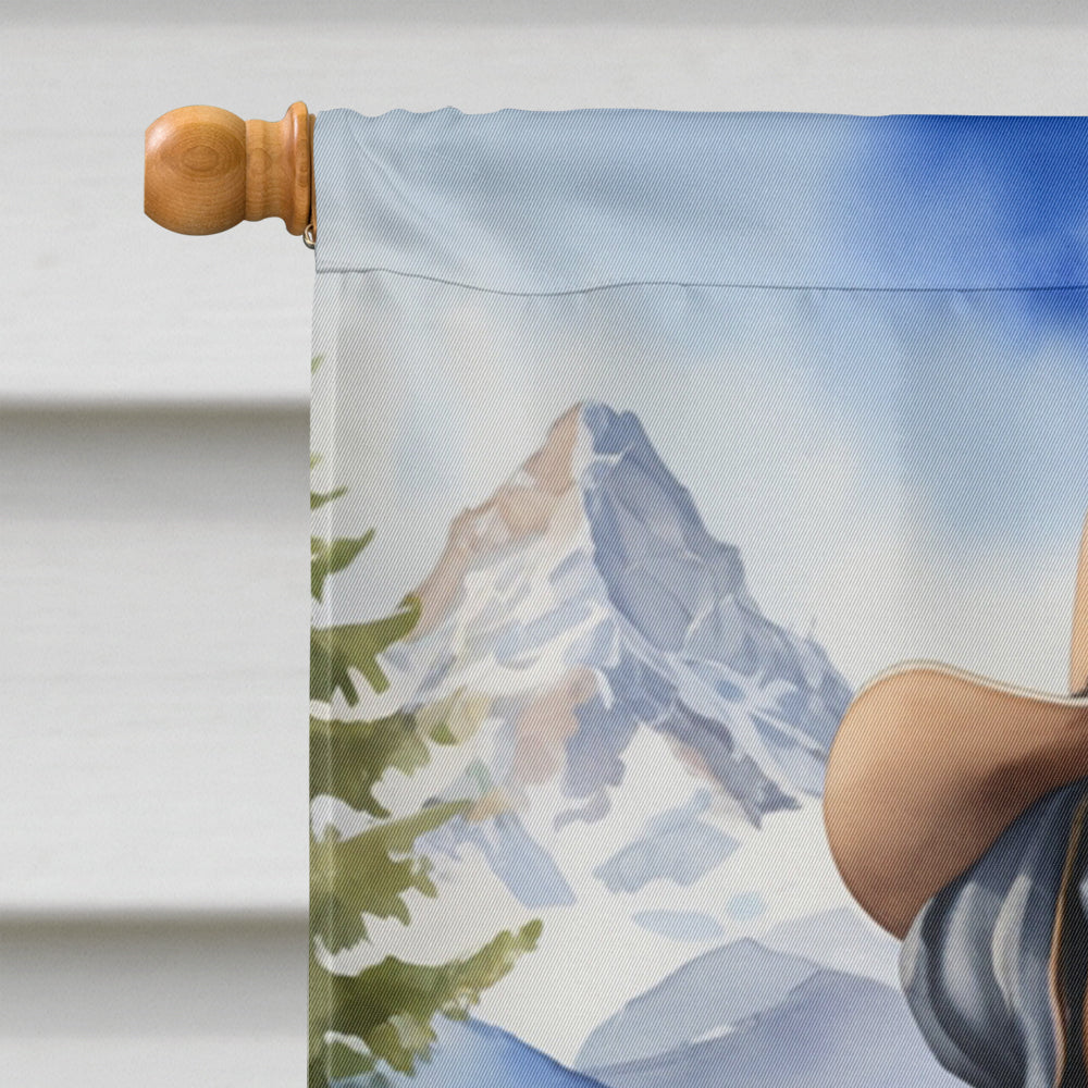 Greater Swiss Mountain Dog Cowboy Welcome House Flag 28x40 Porch Sleeve Pole Decorative Outside Yard Banner Artwork Wall Hanging, Polyester