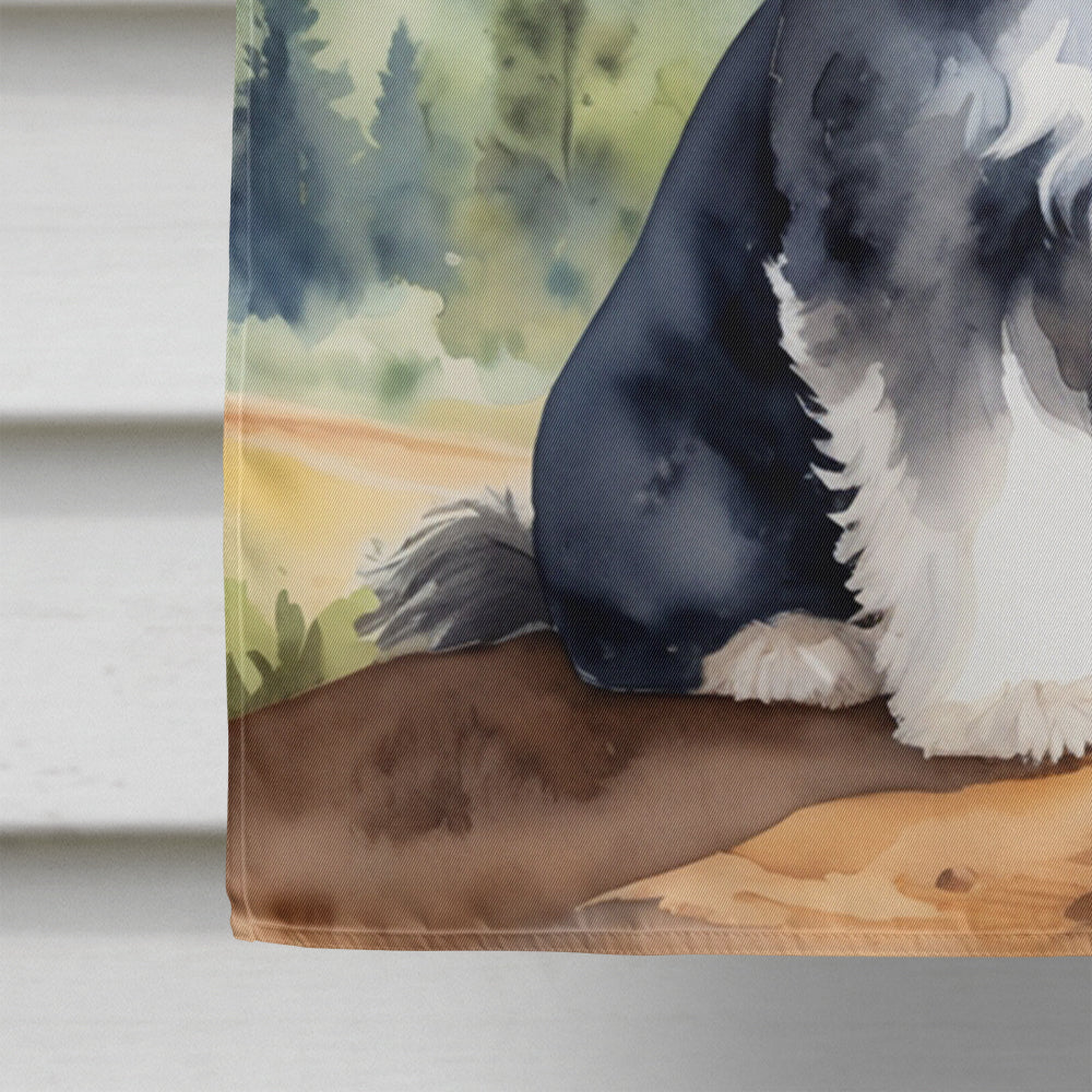Havanese Cowboy Welcome House Flag 28x40 Porch Sleeve Pole Decorative Outside Yard Banner Artwork Wall Hanging, Polyester