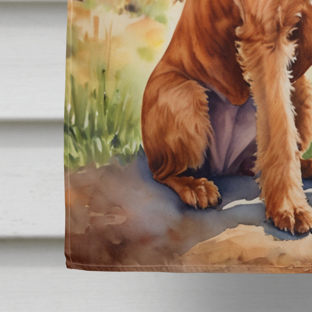 Irish Terrier Cowboy Welcome House Flag 28x40 Porch Sleeve Pole Decorative Outside Yard Banner Artwork Wall Hanging, Polyester