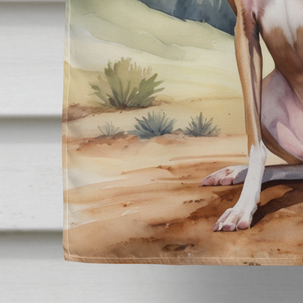 Italian Greyhound Cowboy Welcome House Flag 28x40 Porch Sleeve Pole Decorative Outside Yard Banner Artwork Wall Hanging, Polyester
